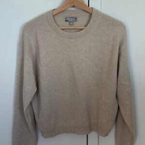 J. Crew Light tan cashmere crewneck sweater
